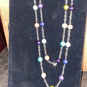 Very Long Double Strand Beaded Necklace